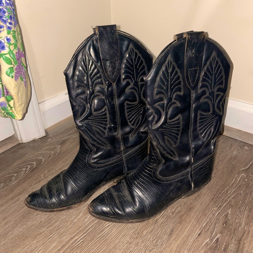 black cowboy boots